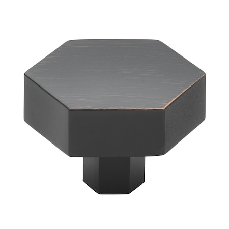 Gliderite Hardware 1-1/2 in. Hexagon Knob Oil Rubbed Bronze 5824-ORB-1
